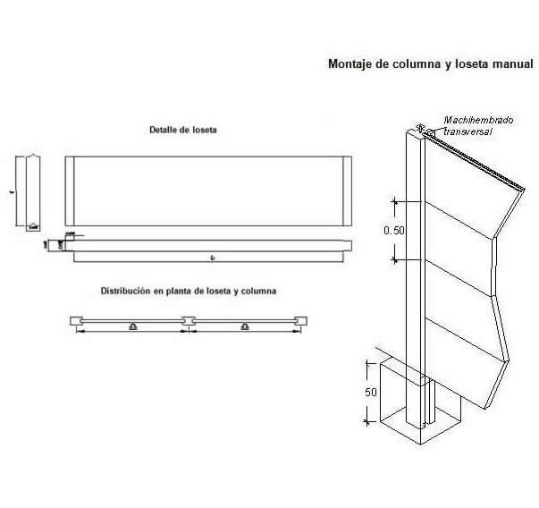 Montaje de columna y loseta